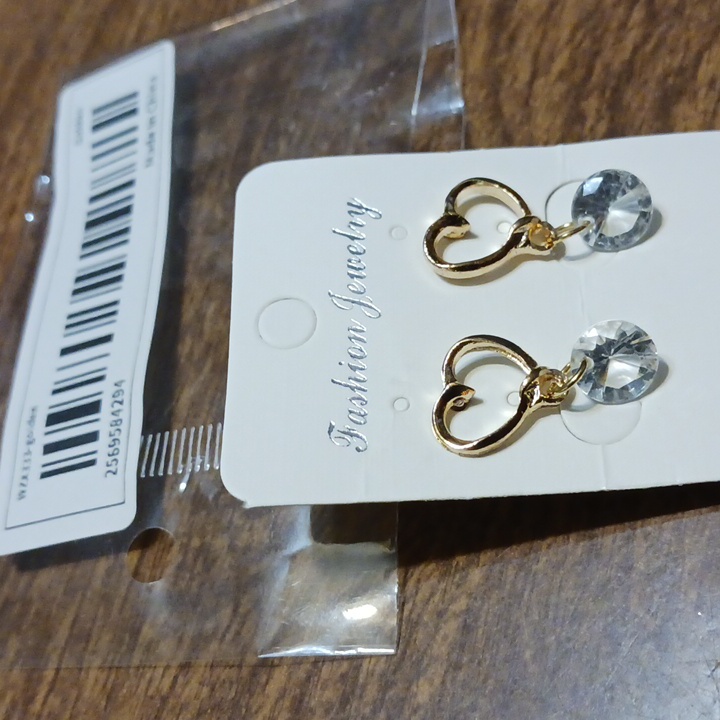 Earrings Hearts With Zirconia Nwt